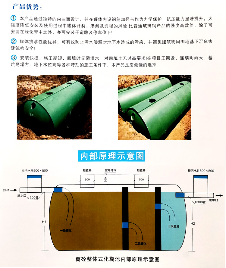 北川玻璃钢化粪池